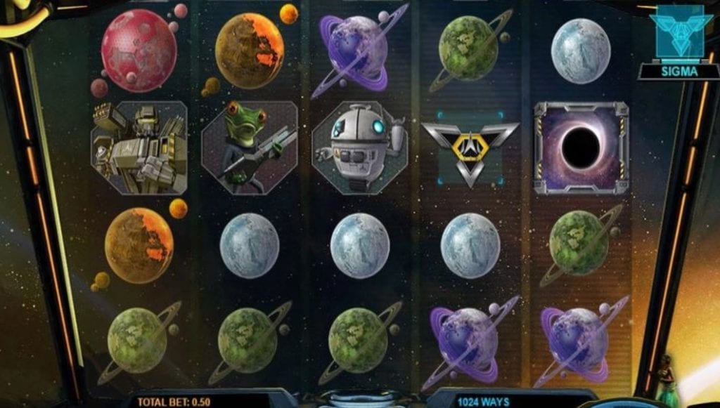 screenshot of the jackpot slot Space Venture
