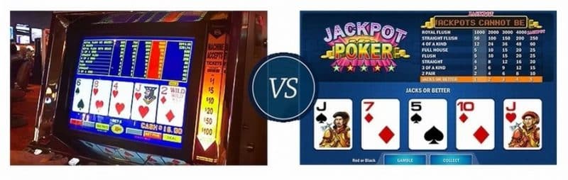 video poker machine vs online video poker