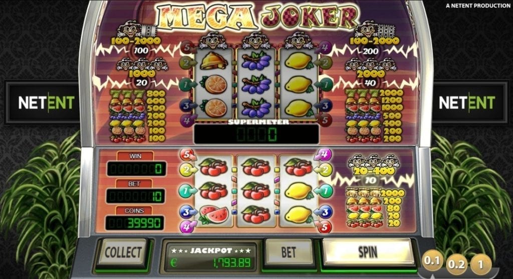 Screenshot of the Mega Joker video slot game