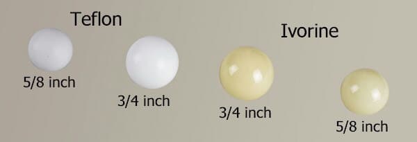 roulette balls sizes, types and materials