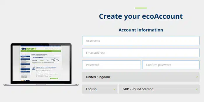 How to create ecoAccount.