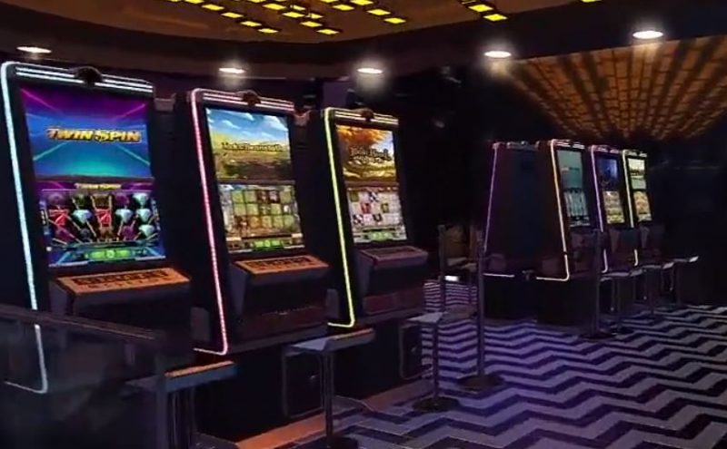 Slot machines in land based casino or automat club.