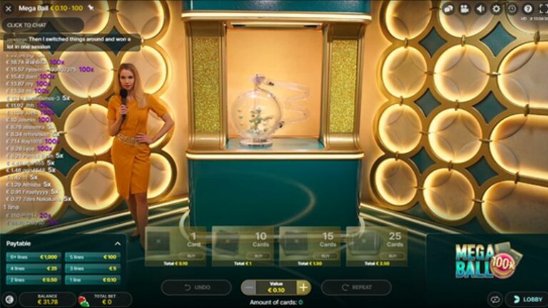 screenshot of the Mega Ball studio