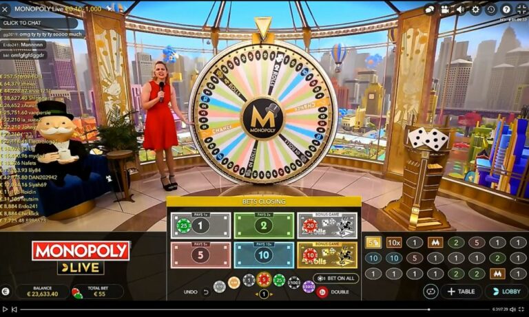 screenshot of the Monopoly Live studio