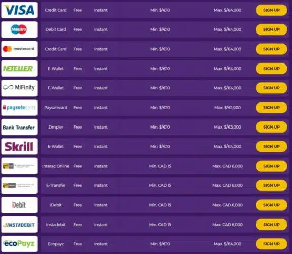 payments methods for nz at casitsu