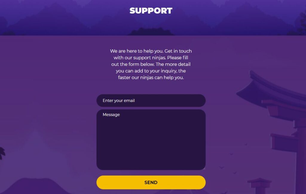 Screenshot of the Casitsu support page