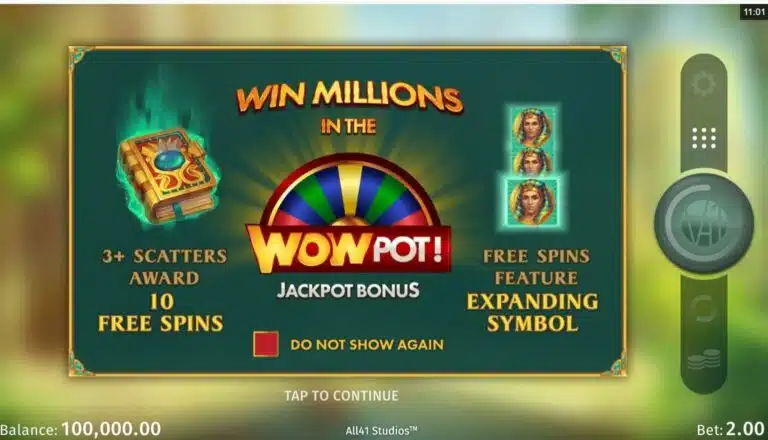 Book of Atem wowpot jackpot bonus