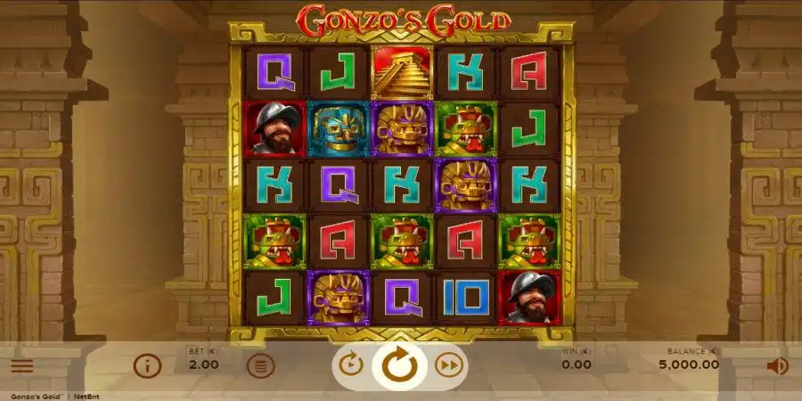 Gonzo's Gold main screen