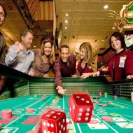 craps table and dice