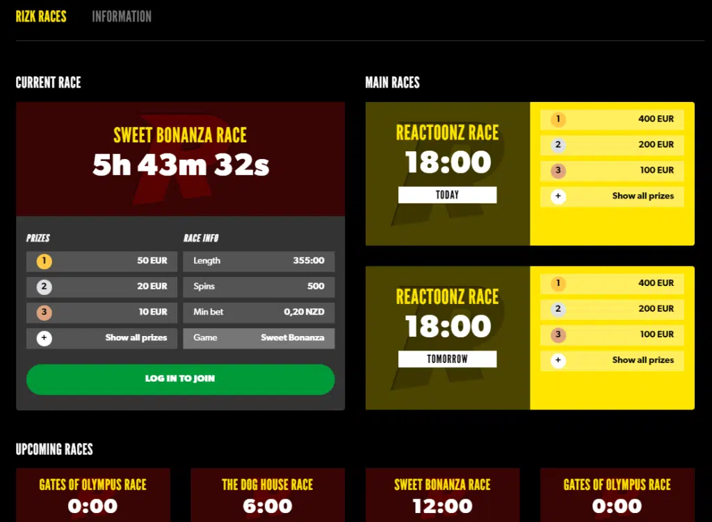 Rizk slot tournaments