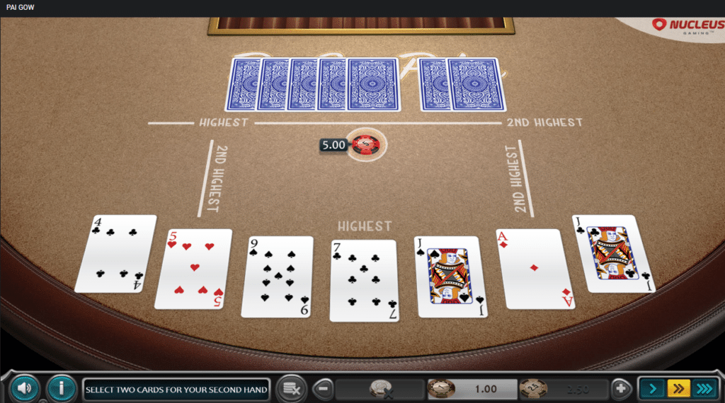 Pai Gow poker deal cards