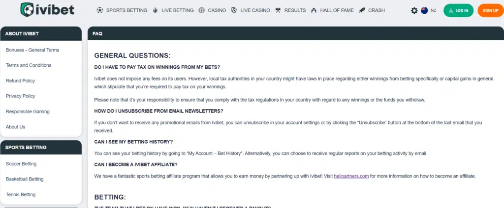 Ivibet faq