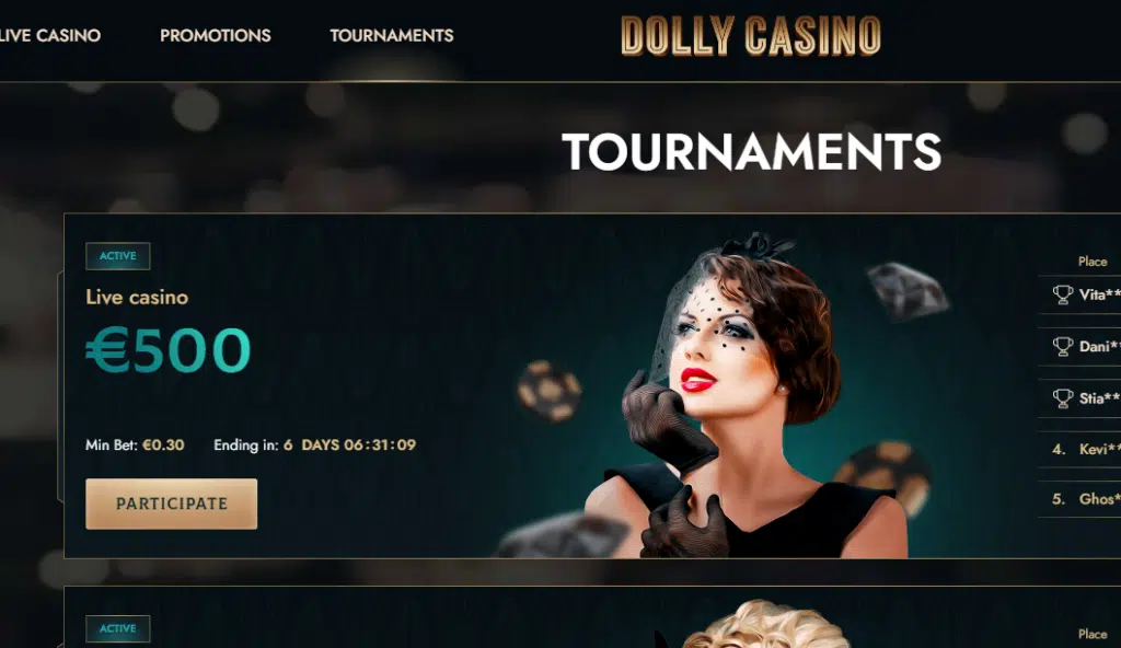 Dolly live tournaments