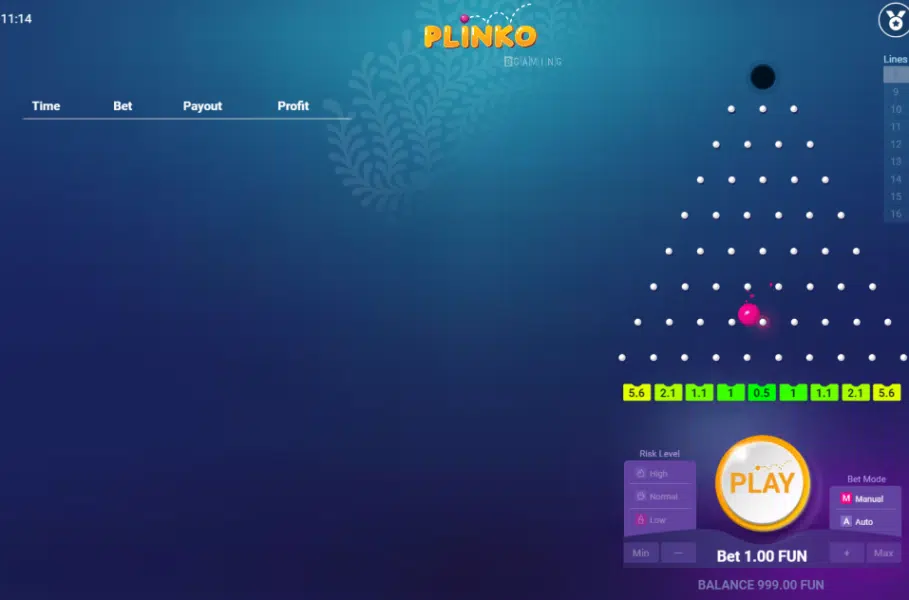 Plinko ball fallwing down