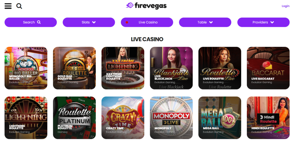 Live casino