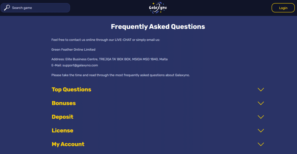 Faq section