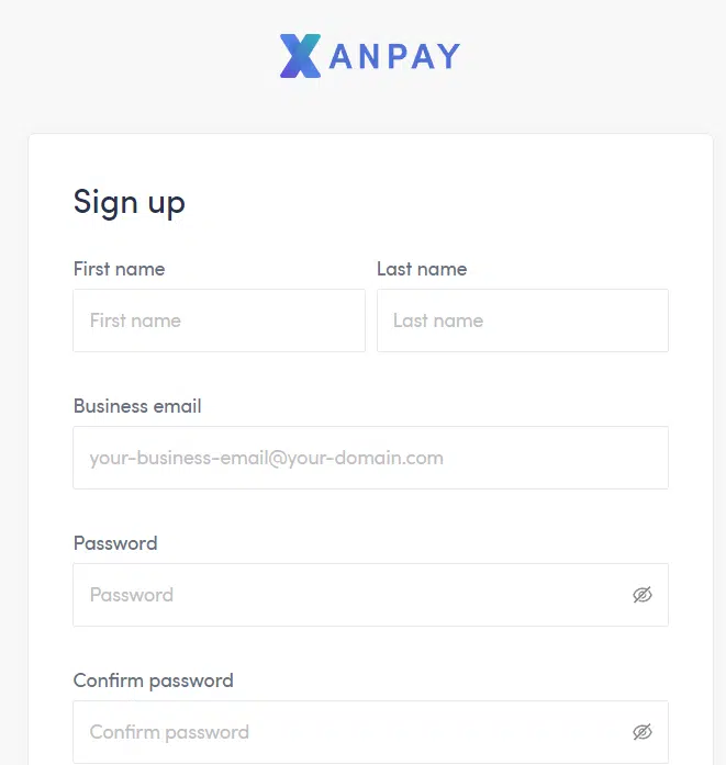 Xanpay signup