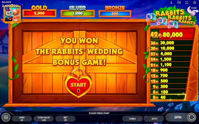 Rabbits' wedding bonus game