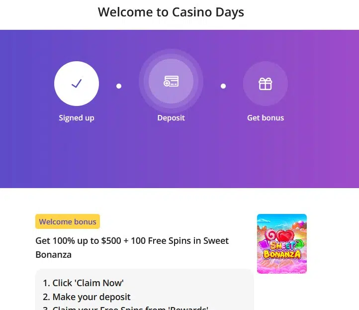 Deposit and claim first deposit bonus