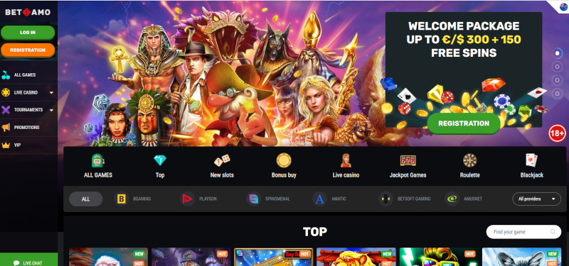 Betamo Casino Interface