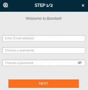 Bzeebet register step 1