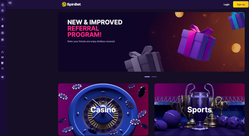 Spinbet Casino interface