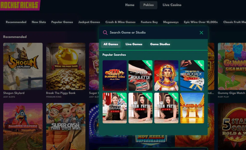 RocketRiches games
