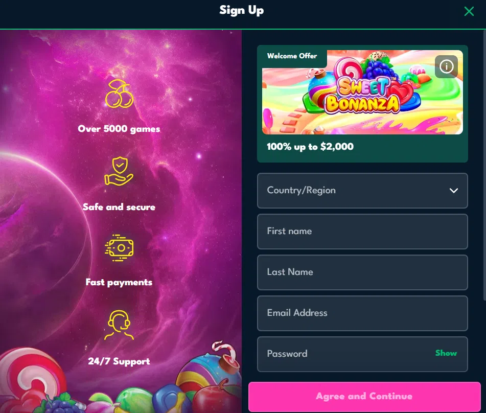 Signup at Rocket Riches