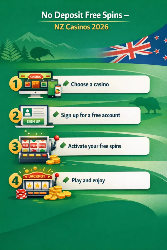How to Claim No Deposit Free Spins – NZ Casinos 2026